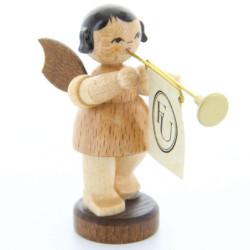 Engel mit Fanfare - natur - stehend - 6 cm