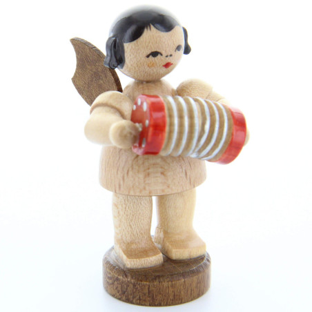 Angel with Concertina - Natural Colors - Standing - 6 cm / 2.4 inch