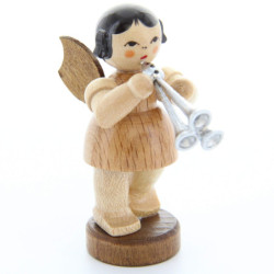 Angel with Shawm - Natural Colors - Standing - 6 cm / 2.4 inch