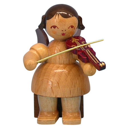 Engel mit Violine - natur - sitzend - 5 cm