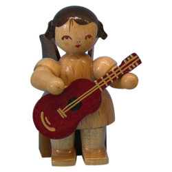 Engel mit Gitarre - natur - sitzend - 5 cm