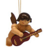 Christbaumschmuck Engel mit Gitarre - natur - schwebend - 5,5 cm
