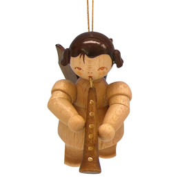 Tree Ornament - Angel with Oboe - Natural Colors - Floating - 5,5 cm / 2,1 inch