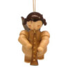 Christbaumschmuck Engel mit Oboe - natur - schwebend - 5,5 cm