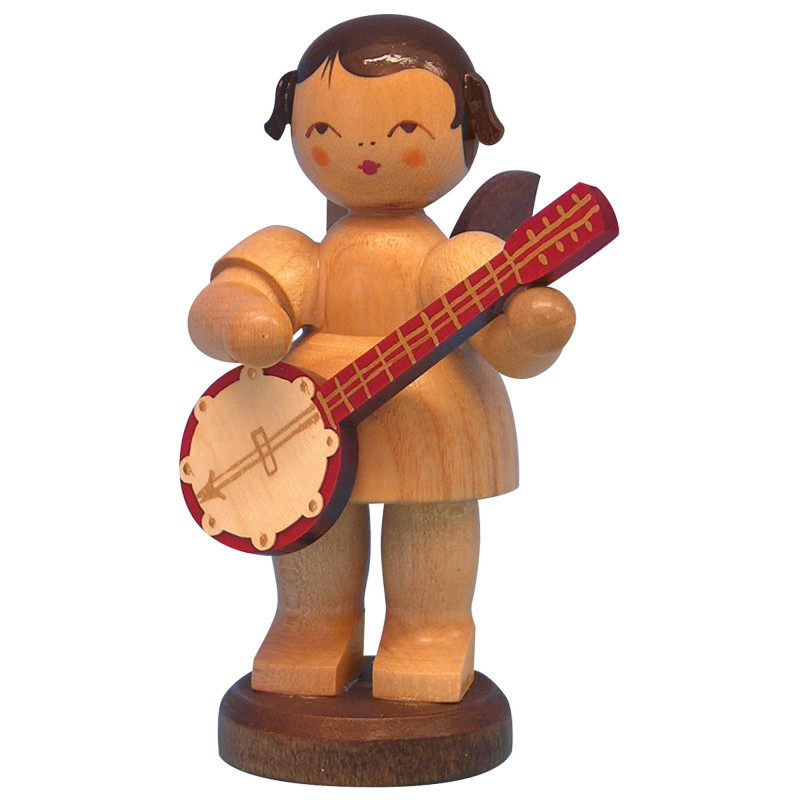 Engel mit Banjo - natur - stehend - 9,5 cm