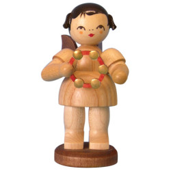 Angel with Jingle Ring - Natural Colors - Standing - 9,5 cm / 3,7 inch