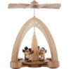 1-Tier Pyramid - Four Angels Natural with Wind Instruments - 26,5x21x16 cm / 10.4x8.6x6.3 inch
