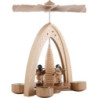 1-Tier Pyramid - Four Angels Natural with Wind Instruments - 26,5x21x16 cm / 10.4x8.6x6.3 inch