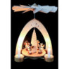 1-Tier Pyramid - Four Angels Natural with Wind Instruments - 26,5x21x16 cm / 10.4x8.6x6.3 inch