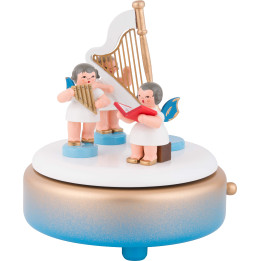 Spieldose mit Engeln und Harfe - 14 cm