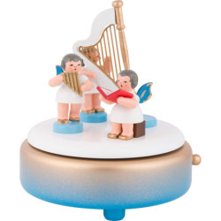 Music Box with Angels and Harp - 14 cm / 5.5 inch