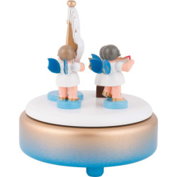 Spieldose mit Engeln und Harfe - 14 cm