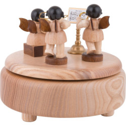 Music Box with Angels - Natural - 12,5 cm / 4.9 inch