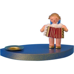 Candle Holder - Angel with Accordion - 7 cm / 2.8 inch