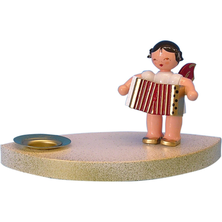 Kerzenhalter Engel mit Akkordeon - 7 cm