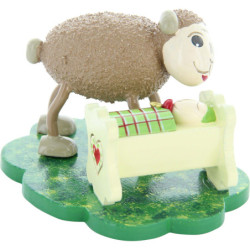 Sheep "Vati" with "Minni" Dad with Lamb - 5 cm / 2 inch