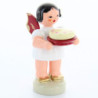 Angel with Cake - Red Wings - Standing - 6 cm / 2.4 inch