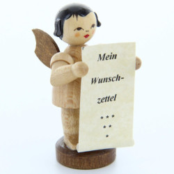 Engel mit Wunschzettel - natur - stehend - 6 cm
