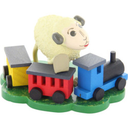 Sheep "Bähnli", with Rail Road - 5,5 cm / 2.2 inch