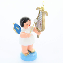 Angel with Chime - Blue Wings - Standing - 6 cm / 2.4 inch