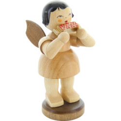Engel mit Mundharmonika - natur - stehend - 9,5 cm