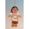 Christbaumschmuck Engel mit Trommel - Rote Flügel - 9,5 cm