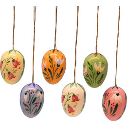 Easter Egg Set with Flowers - 3,5 cm / 1.4 inch