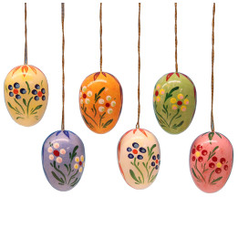 Ostereier-Set mit Punkte-Blumen - 3,5 cm