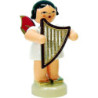Angel with Lyre - Red Wings - Standing - 6 cm / 2.3 inch