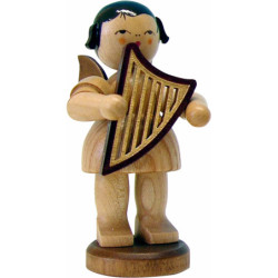 Angel with Lyre - Natural - Standing - 9,5 cm / 3.7 inch