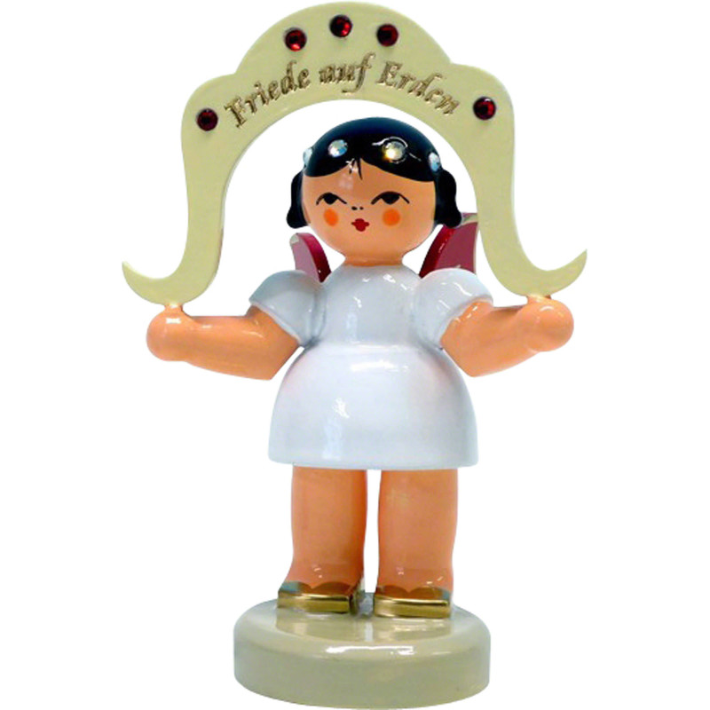 Angel "Friede auf Erden" - Swarovski Edition - Red Wings - Standing - 7 cm / 2.8 inch