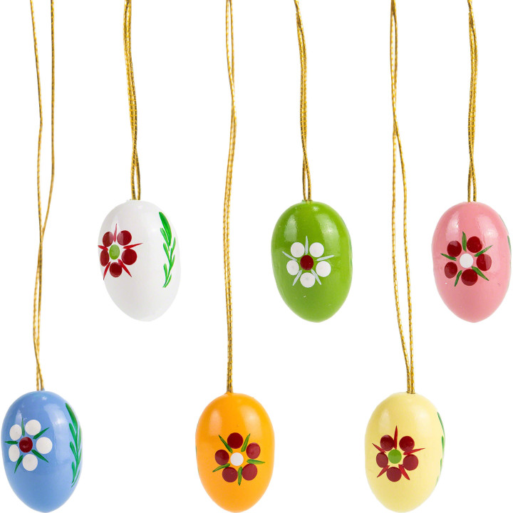 Easter Egg Set with Dot-Flowers - 2,2 cm / 0.9 inch