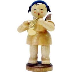 Angel with Flugelhorn - Natural Colors - Standing - 9,5 cm / 3.7 inch