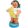 Engel mit Mond - Blaue Flügel - stehend - 6 cm