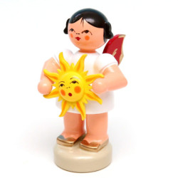 Angel with Sun - Red Wings - Standing - 6 cm / 2.4 inch