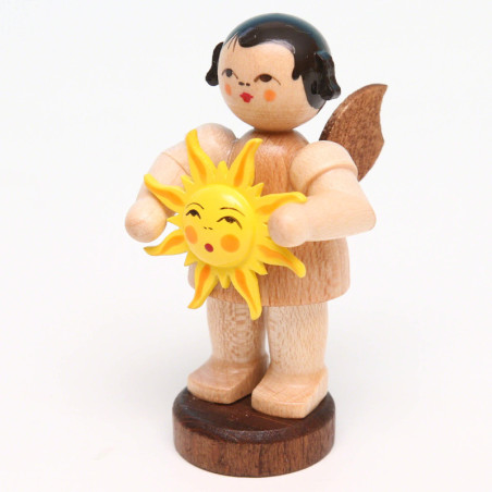 Angel with Sun - Natural Colors - Standing - 6 cm / 2.4 inch