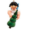 Christbaumschmuck Engel mit Weihnachtsbaum - Blaue Flügel - schwebend - 5,5 cm