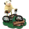 Sheep "Bikey" with Bicycle - 7 cm / 2.8 inch
