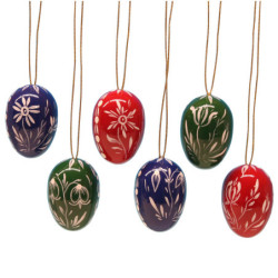 Ostereier-Set mit weißen Blumen - 3,5 cm