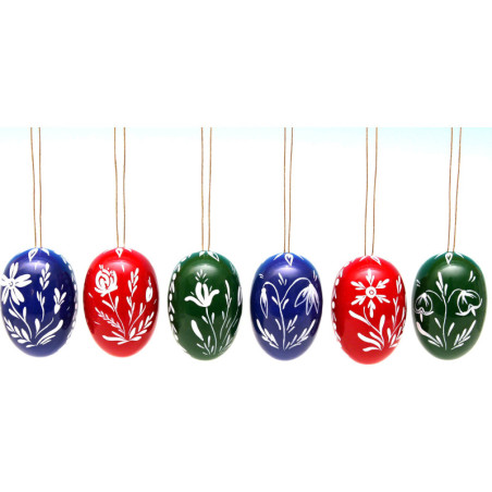 Ostereier-Set mit weißen Blumen - 5,5 cm