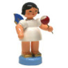 Engel mit kandiertem Apfel - Blaue Flügel - stehend - 6 cm