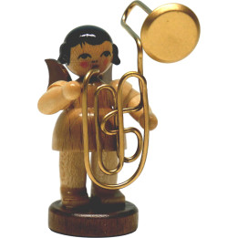 Angel with Contrabass Trombone - Natural - Standing - 6 cm / 2.4 inch