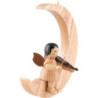 Engel mit Violine - natur - sitzend im Mond natur - 16,5 cm