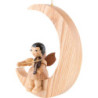 Angel with Violin - Natural Colors - Sitting in Natural-Colored Moon - 16,5 cm / 6.5 inch