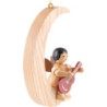 Engel mit Gitarre - natur - sitzend im Mond natur - 16,5 cm
