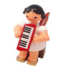 Engel mit Melodica - Rote Flügel - sitzend - 5 cm