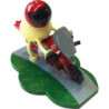Sheep "Racy" with Red Motorbike - 7 cm / 2.8 inch