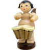 Angel with Bongo Drums - Natural Colors - 6 cm / 2.4 inch