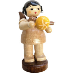 Engel stehend mit Bratwurstsemmel - natur - 6 cm