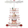 3-Tier Pyramid - White-Red - Present Angels with Red Wings  - 35 cm / 13.8 inch